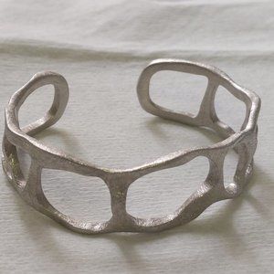Gaudi-inspired Pewter Cuff Bracelet